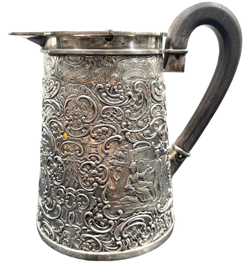 Antique sterling silver Teapot with engravings (1 of 10)