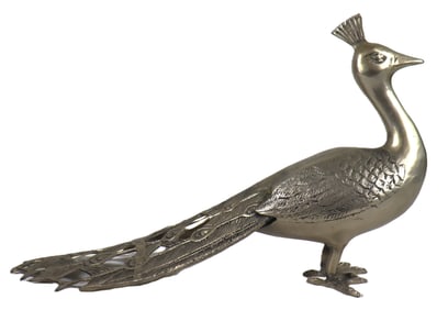 Vintage metal peacock figurine.