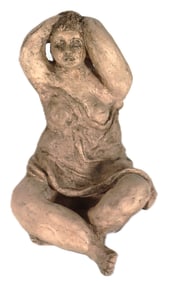 Ceramic woman seated sculpture by Eugenio Rodríguez (1917-1968)