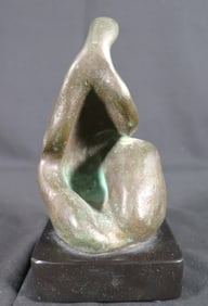 Abstract sculpture bronze signed, Untitled