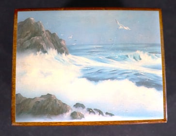 Vintage Wooden Box Shaped Reuge Music-Box - made in Swiss