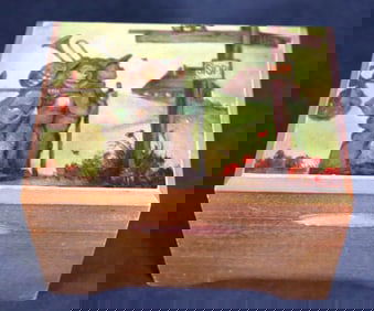 Vintage Swiss Music Box Edelweiss Hummel Wooden Cuendet