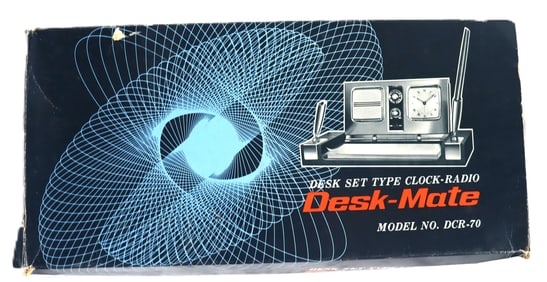 Desk-Mate Model No. DCR-70 clock-radio desk set.