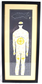 Framed Lithograph in colors by Belkis Ayon Mansu