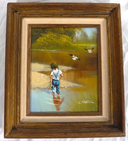 Framed Oil on Canvas signed C. Manuel