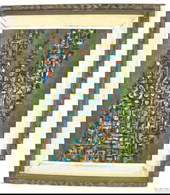 Frame Oil on Canvas signed Portocarrero lower left