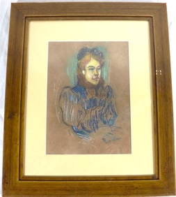 Framed Mixed Media on paper signed T Lautrec (after)