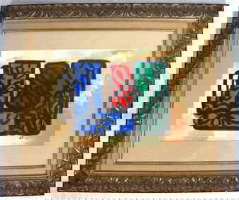 Framed mixed Media on paper signed A.P and dated 64