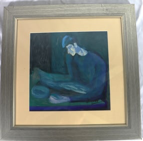 Framed reproduction on Paper of the painting The Blind Man's Meal by Pablo Picasso.