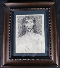 Framed Ink on paper signed Picasso lower right