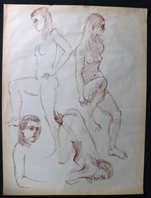 Unframed Sketch on paper unsigned Study of Nude Figures