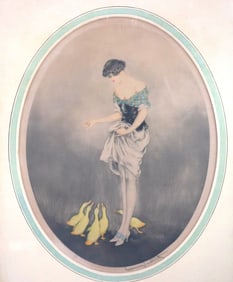 Framed etching, print on paper, limited edition signed Louis Icart and numbered E 111 / 500 Titled