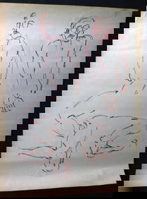 Unframed Sketch on paper unsigned Study of Nude Figures