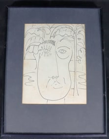Framed Drawing on Fabriano Paper unsigned and untitled