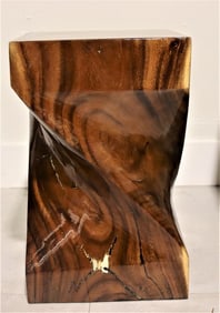 Modern Carved Twisted Wood Stool Table by Franc Pala