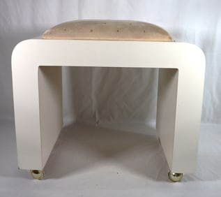 Vintage vanity stool on wheels