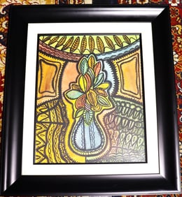 Framed Mixed media on paper signed Amelia Pelaez (1896-1968)