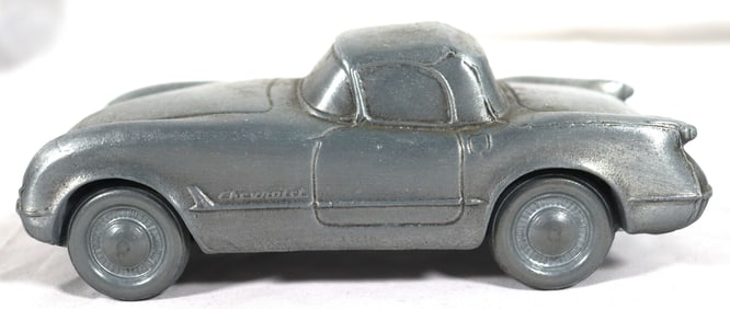 Vintage  Banthrico 1953 Chevrolet Corvette metal coin bank.