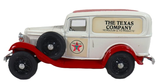 Vintage Texaco Collectors Club 1932 Ford Panel Delivery Van diecast coin bank, typically