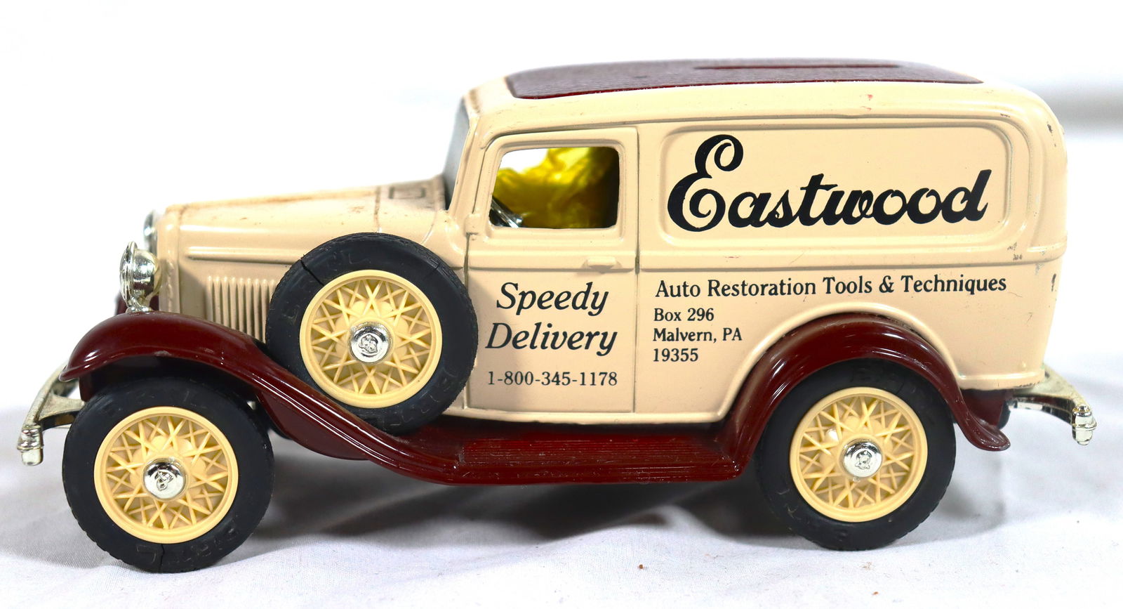 Vintage Ertl 1:25 scale 1932 Ford Panel Delivery die-cast coin bank with "Eastwood" advertising (1 of 13)