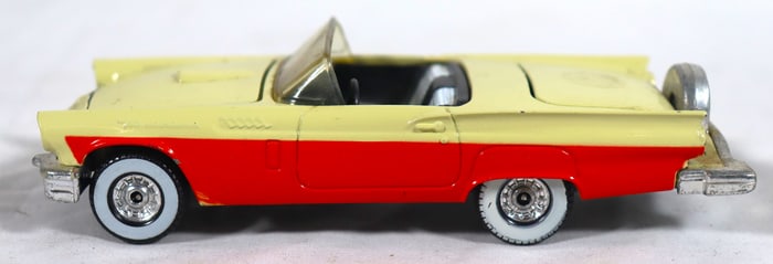Vintage diecast scale model of a 1957 Ford Thunderbird, produced by Corgi.