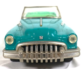 Vintage Fifties Tinplate Friction Car Green Buick Convertible Sedan Japan No Box