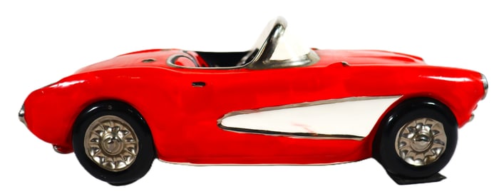 Vintage Ceramic Enesco 1957 Chevrolet Corvette Music Box dated 1985 made in Korea