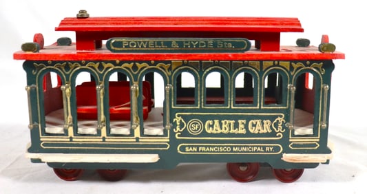 Vintage wooden San Francisco Powell & Hyde Cable toy replica.