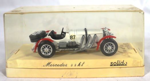 Vintage Solido 1/43 Scale - Mercedes Benz SSKL - #87 White/Red with case made in France
