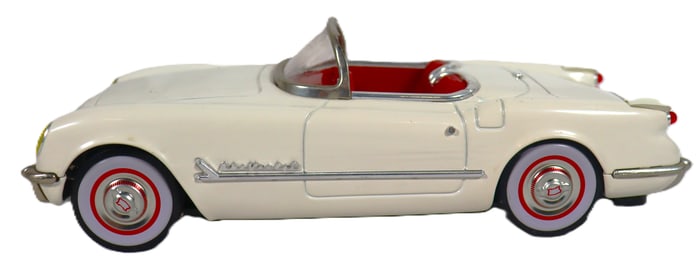 Vintage 1953 Chevrolet Corvette – White and Red Interior Retro Diecast Model