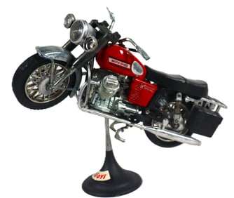 Vintage Polistil 1:15 scale diecast model of a Moto Guzzi V7 Special motorcycle.