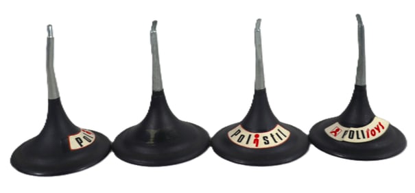 Four Vintage Die-Cast Car Models - Polistil  Stand Support