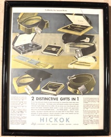 Framed Hickok advertisement from around the 1930s