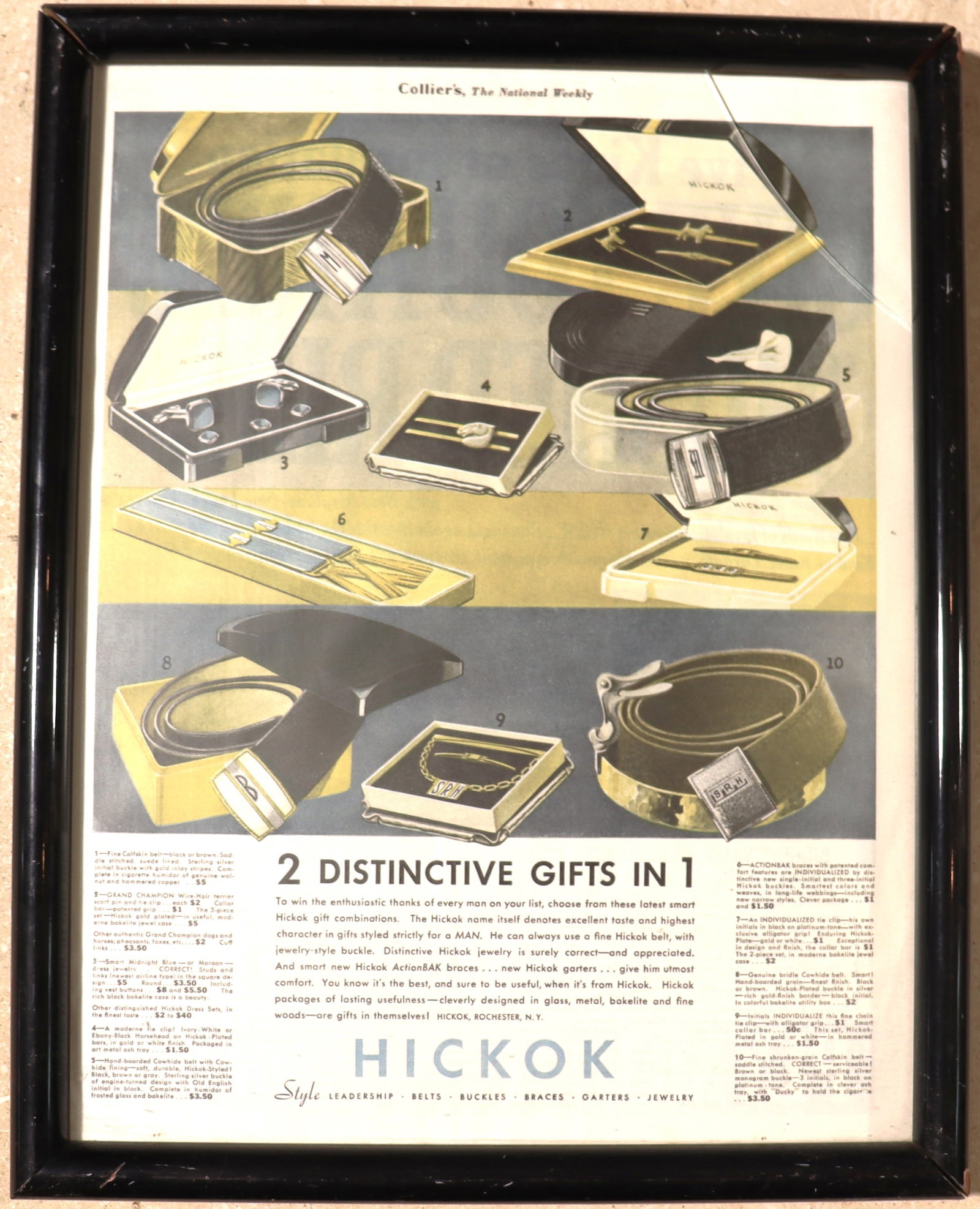 Framed Hickok advertisement from around the 1930s (1 of 5)