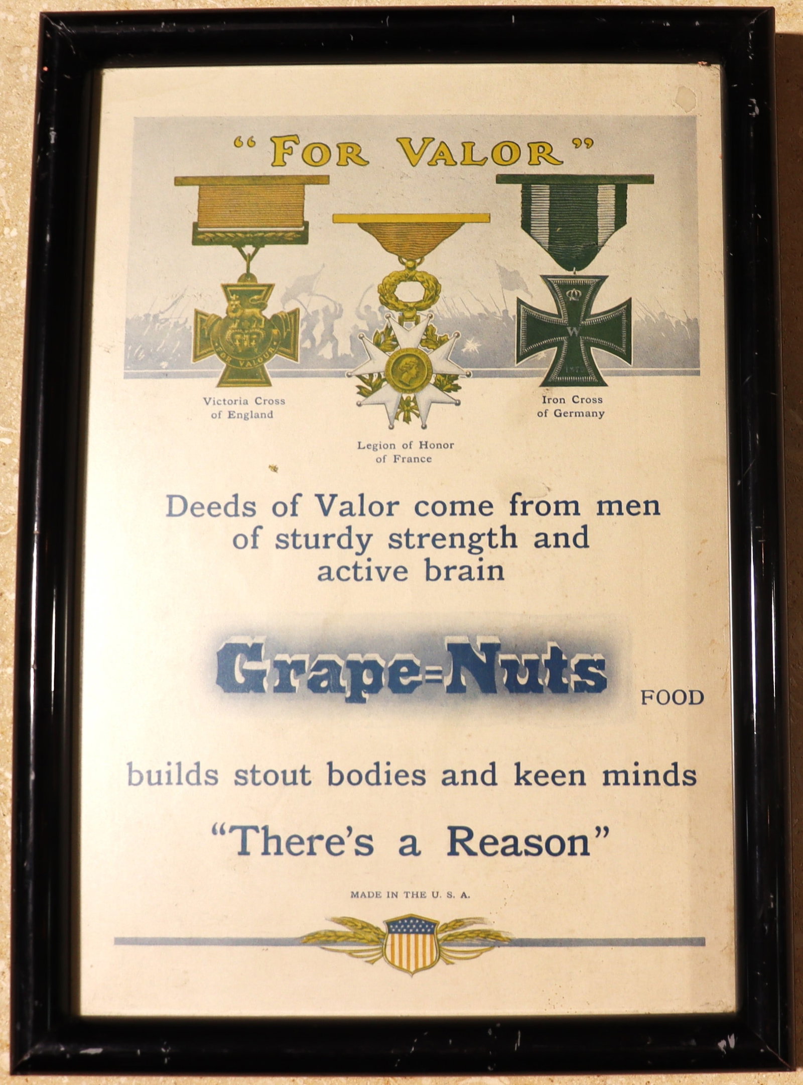 Framed vintage advertisement for Grape-Nuts cereal (1 of 5)