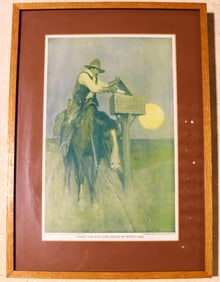 Framed print of the painting Rural Delivery (Where the Mail Goes, 'Cream of Wheat' Goes) by Newell