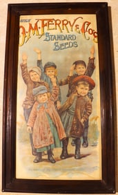 Framed vintage D.M. Ferry & Co. Standard Seeds advertising