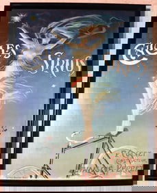 Framed vintage French advertising poster for Cycles Sirius bicycles