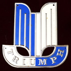 Car TRIUMPH Logo Plaque, Sign NEW three-color embossed aluminum collector plaque.