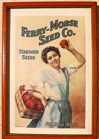 Framed vintage advertisement for the Ferry-Morse Seed Co.