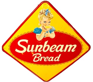 Large Sunbeam Bread Embossed Metal Sign