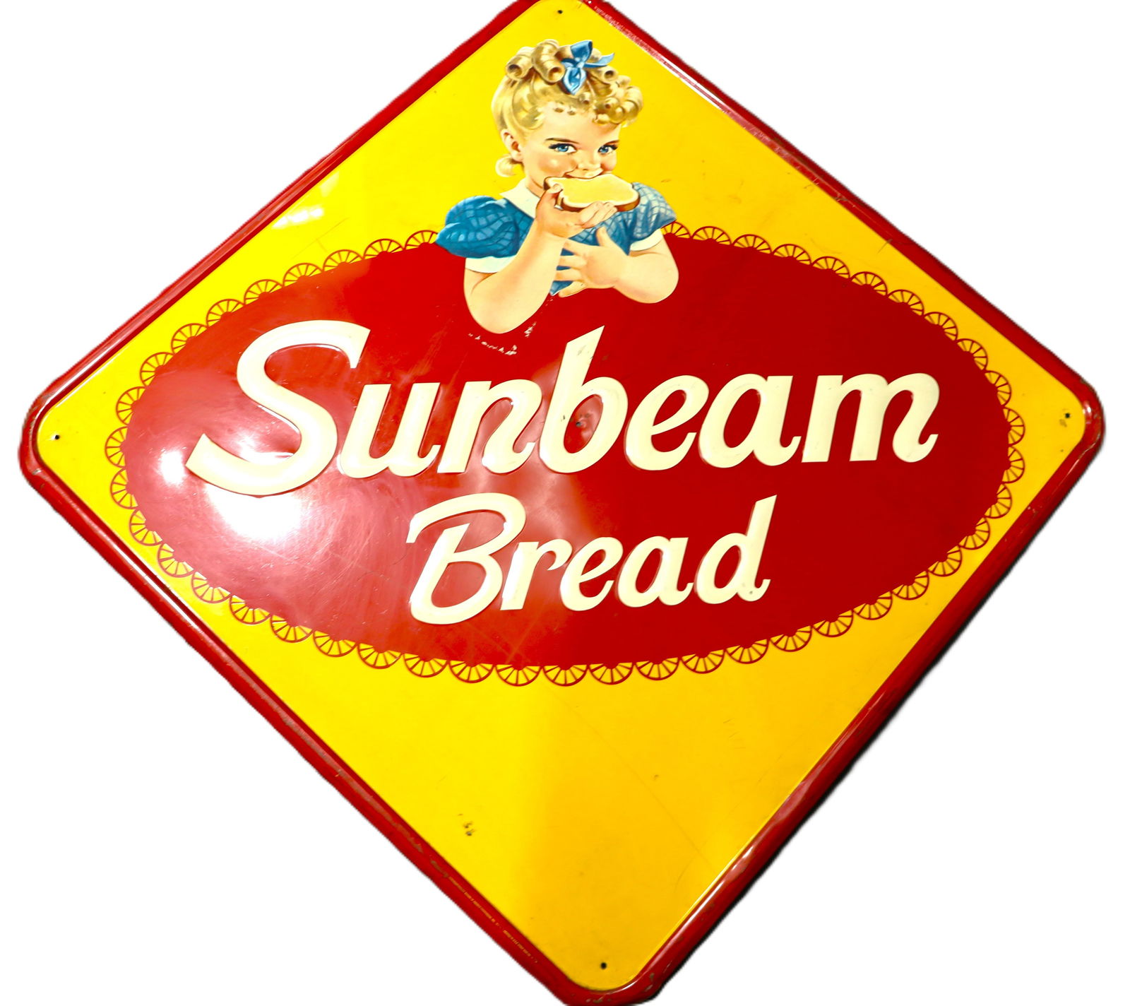 Large Sunbeam Bread Embossed Metal Sign - 2