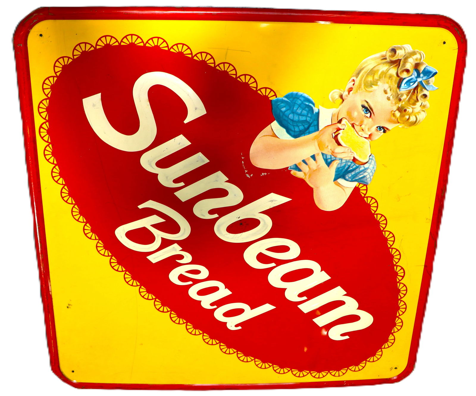 Large Sunbeam Bread Embossed Metal Sign - 6