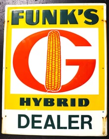 Funk’s Dealer G Hybrid Corn Seed Metal Advertisement Sign