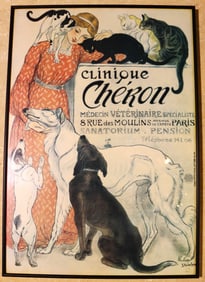 Framed vintage advertising poster Clinique Chéron by Théophile-Alexandre Steinlen.