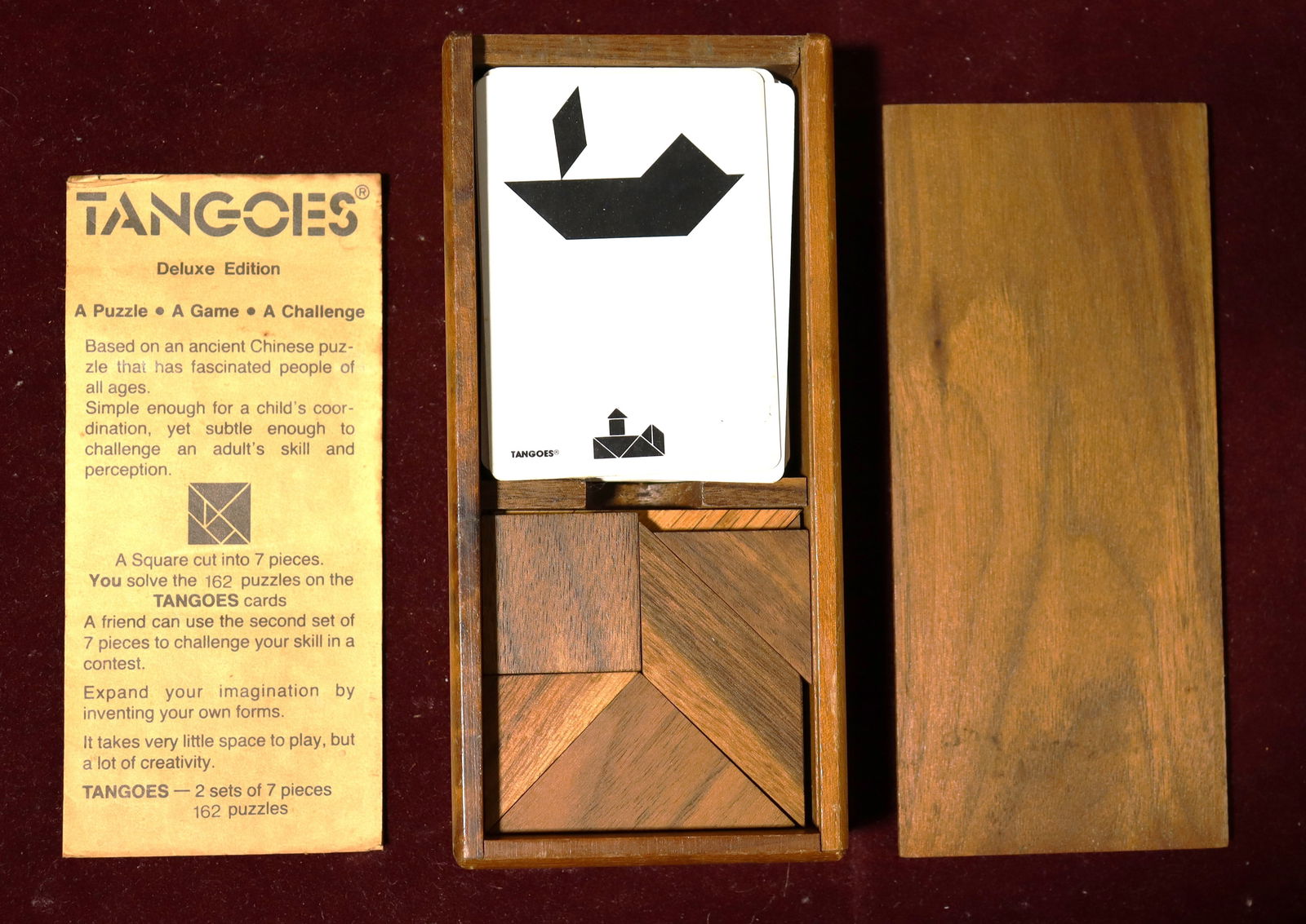 Vintage Wood Tangoes Chinese Puzzle Game Wooden Box Deluxe Edition (1 of 7)