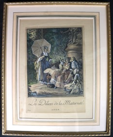 Framed Print after MOREAU Jean Michel, le Jeune Titled Les Délices de la Maternité