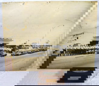 A photograph of the Miami Tobacco Co. staff and fleet in 1960 with cigar humidifier box that was