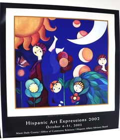 A poster for the "Hispanic Art Expressions 2002"