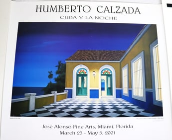 A poster for an exhibition of the Cuban American artist Humberto Calzada's work titled Cuba y la